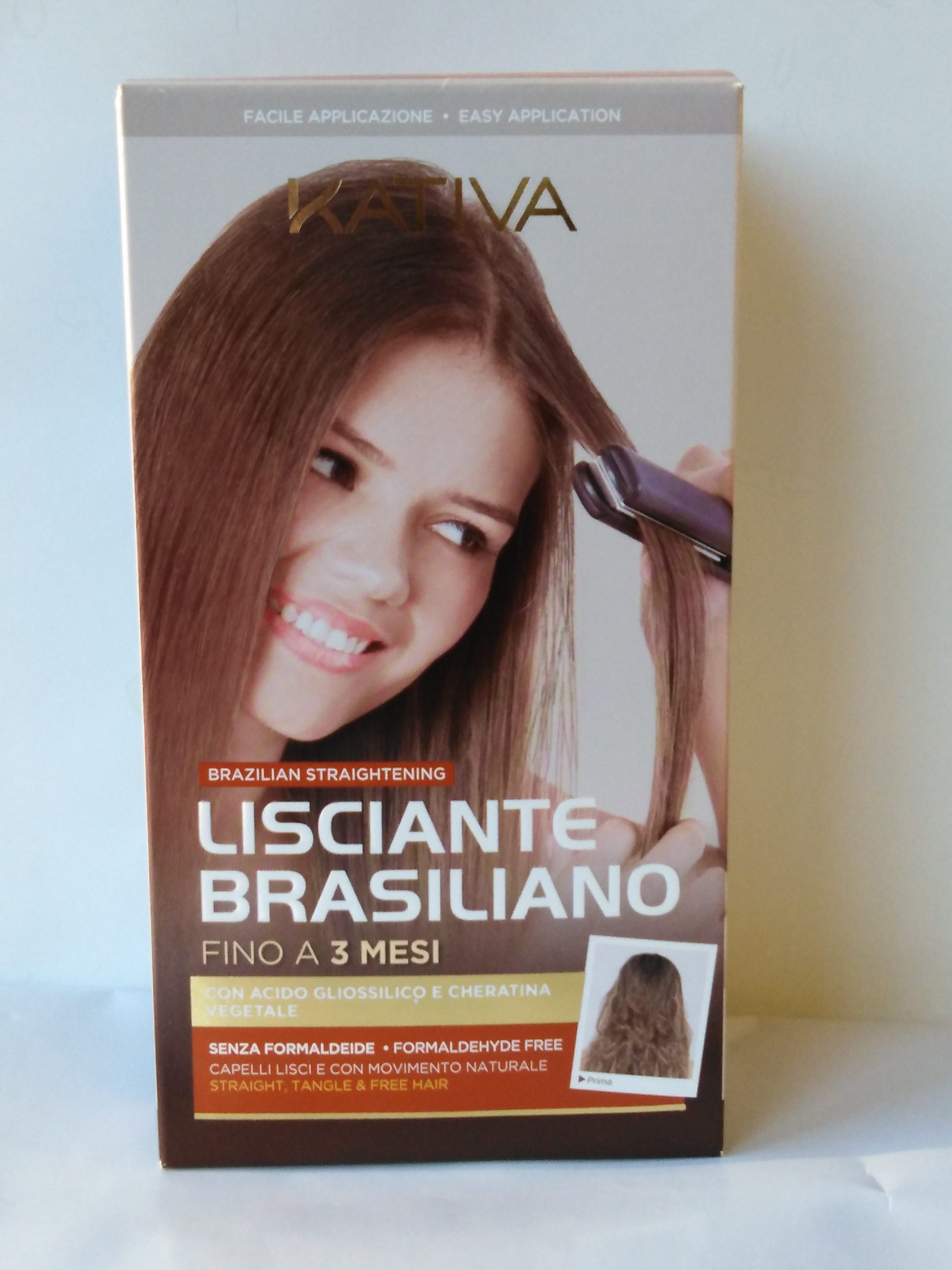 Kativa Trattamento Lisciante Brasiliano con cheratina vegetale Trattamento  professionale lisciante per capelli SENZA FORMALDEIDE Con acido gliossilico  e cheratina vegetale